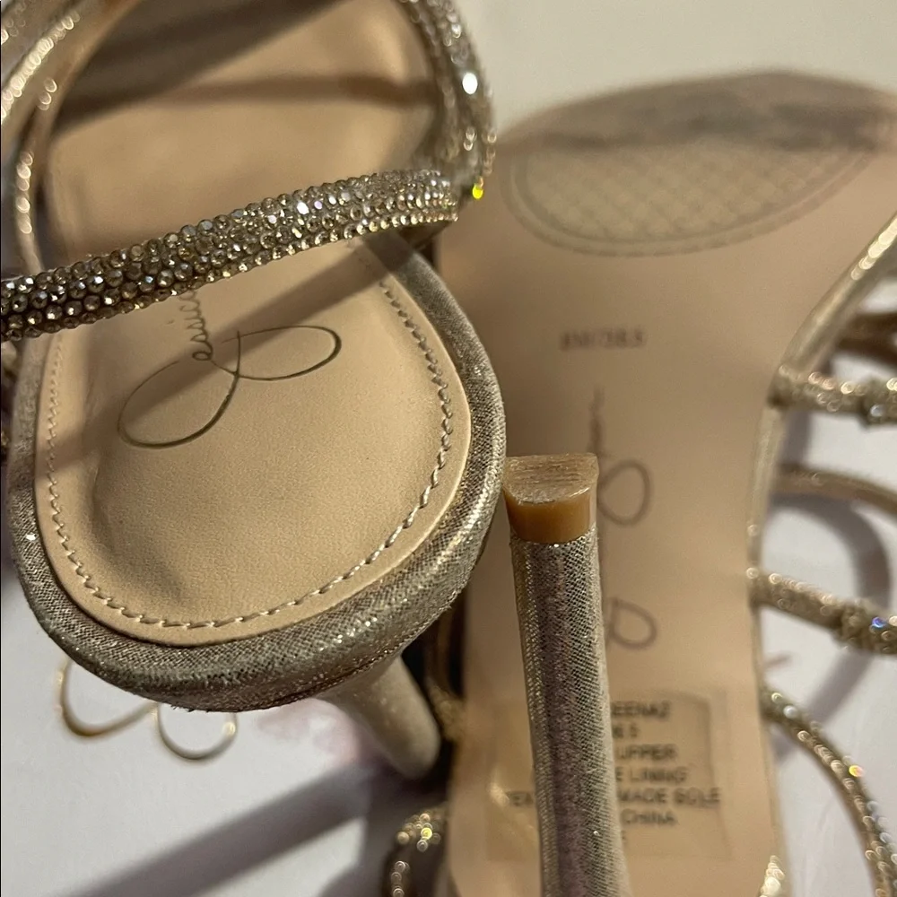 Jessica Simpson Champagne Rhinestone Heels - Picture 7 of 9